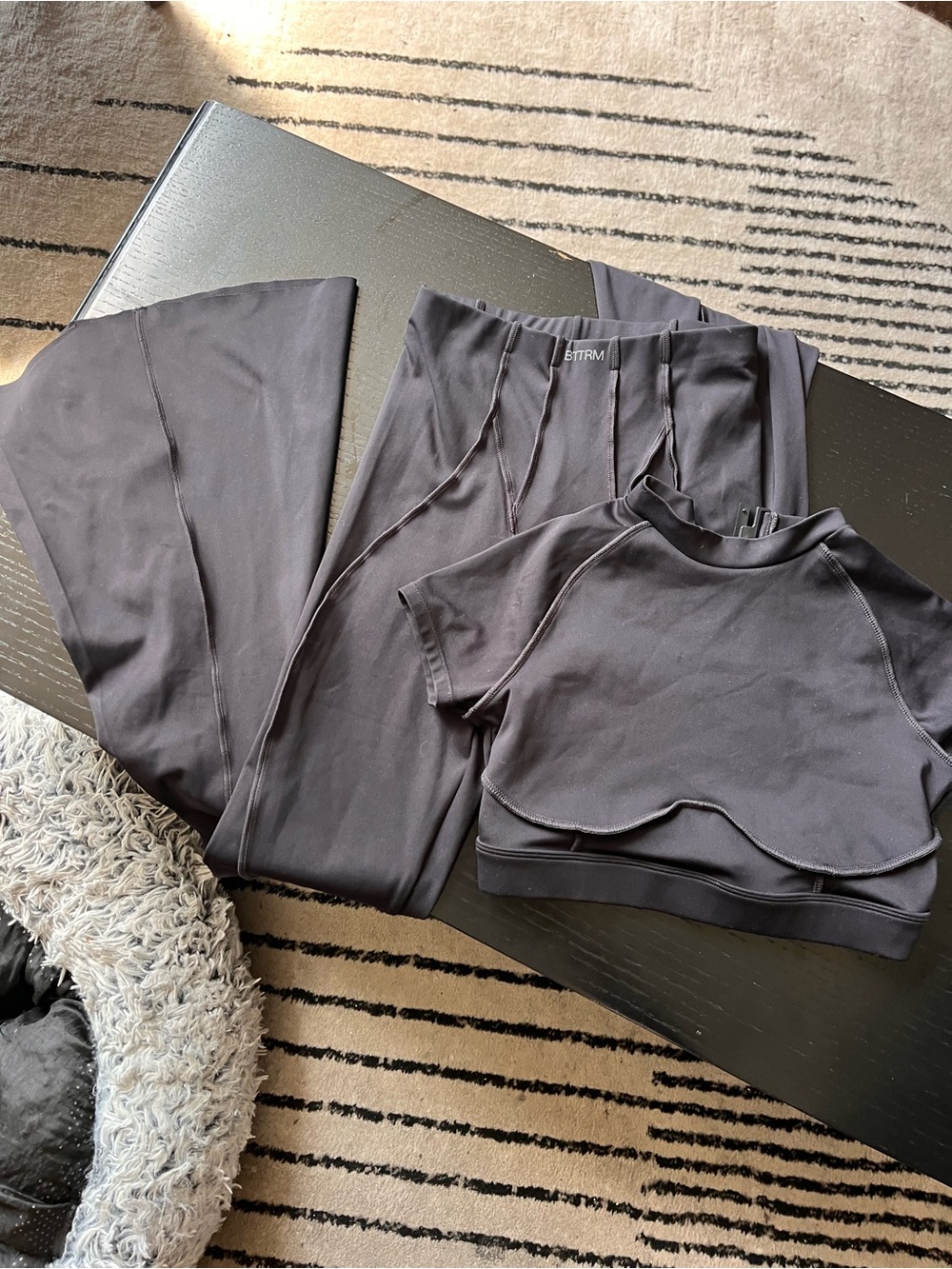 BTTRM Black Crop and Flared Leggings